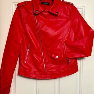 AKIRA Red Faux Leather Jacket